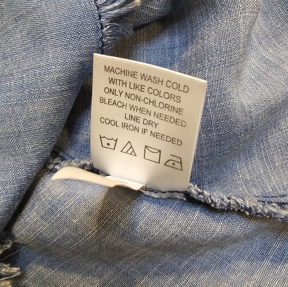 Mudpie Denim Tank Top Raw Hem Tie Back Size Small - Picture 6 of 8